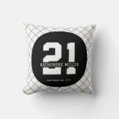 パーソナライズされた21歳モダン日エレガント クッション (正面)