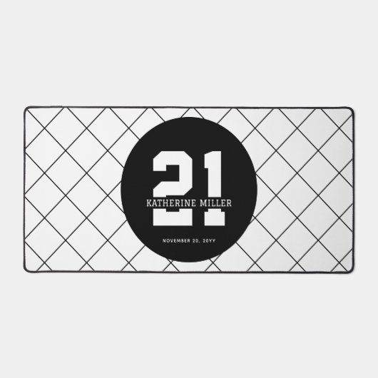 パーソナライズされた21歳モダン日エレガント デスクマット (正面)