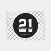 パーソナライズされた21歳モダン日エレガント フリースブランケット (正面(横))