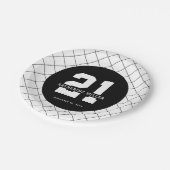 パーソナライズされた21歳モダン日エレガント ペーパープレート (アングル)