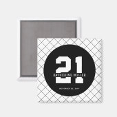 パーソナライズされた21歳モダン日エレガント マグネット (正面/裏面)