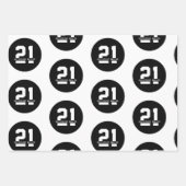 パーソナライズされた21歳モダン日エレガント ラッピングペーパーシート (正面)