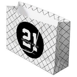 パーソナライズされた21歳モダン日エレガント ラージペーパーバッグ