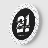 パーソナライズされた21歳モダン日エレガント ラージ壁時計 (傾斜)