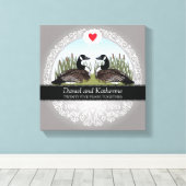 パーソナライズされた25結婚周年記念 キャンバスプリント (インサイチュ (ウッドフロア))