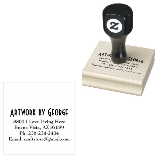 パーソナライズされた2.5 x 2.5木製スタンプ ラバースタンプ (押印)