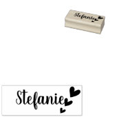 パーソナライズされた3シンプルラブハート名前をカスタムする文字 ラバースタンプ (押印)