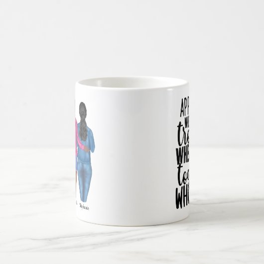 パーソナライズされた3フ最高のレンドトラブル引用文 コーヒーマグカップ (中央)