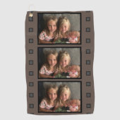 パーソナライズされた3枚のフォトレトロフィルム ゴルフタオル (正面)