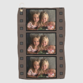 パーソナライズされた3枚のフォトレトロフィルム ゴルフタオル