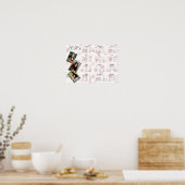 パーソナライズされた3枚の写真のコラージュファミリー2025カレンダー ポスター (キッチン)