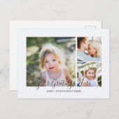 パーソナライズされた3枚の写真Universal Greeting ポストカード (正面/裏面)