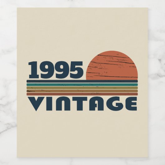 パーソナライズされた30歳のヴィンテージ誕生日パーティー ワインラベル (シングルラベル)