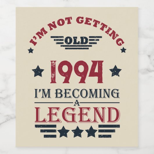 パーソナライズされた30歳の誕生日パーティーのヴィンテージスタイル ワインラベル (シングルラベル)