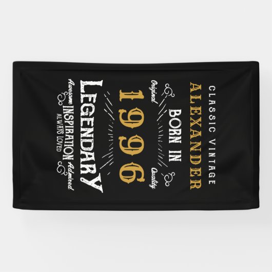 パーソナライズされた30歳の誕生日 1996年生まれ レトロパーティー 横断幕 (横)