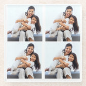 パーソナライズされた4コラージュ写真カスタム用 ガラスコースター (正面)