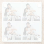 パーソナライズされた4コラージュ写真カスタム用 ガラスコースター (裏面)