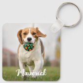 パーソナライズされた4フォトコラージュモダンペット子犬 キーホルダー (裏面)