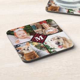 パーソナライズされた4フォトモノグラム赤バッファロープライド コースター