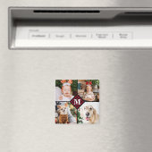 パーソナライズされた4フォトモノグラム赤バッファロープライド マグネット (インサイチュ (食洗機))