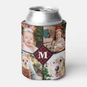 パーソナライズされた4フォトモノグラム赤バッファロープライド 缶クーラー (缶正面)
