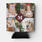 パーソナライズされた4フォトモノグラム赤バッファロープライド 缶クーラー (正面)