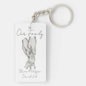 パーソナライズされた4人の家族 キーホルダー (裏面)