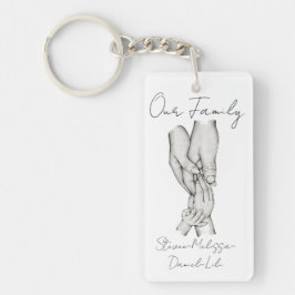 パーソナライズされた4人の家族 キーホルダー
