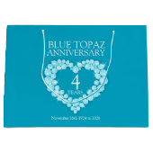 パーソナライズされた4周年記念写真抱き枕 ラージペーパーバッグ (正面)