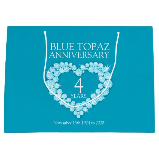 パーソナライズされた4周年記念写真抱き枕 ラージペーパーバッグ (正面)