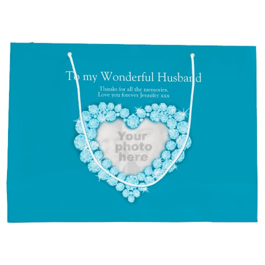 パーソナライズされた4周年記念写真抱き枕 ラージペーパーバッグ (裏面)