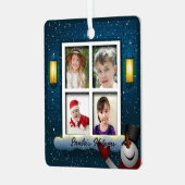 パーソナライズされた4窓フレームオーナメント メタルオーナメント (正面左)