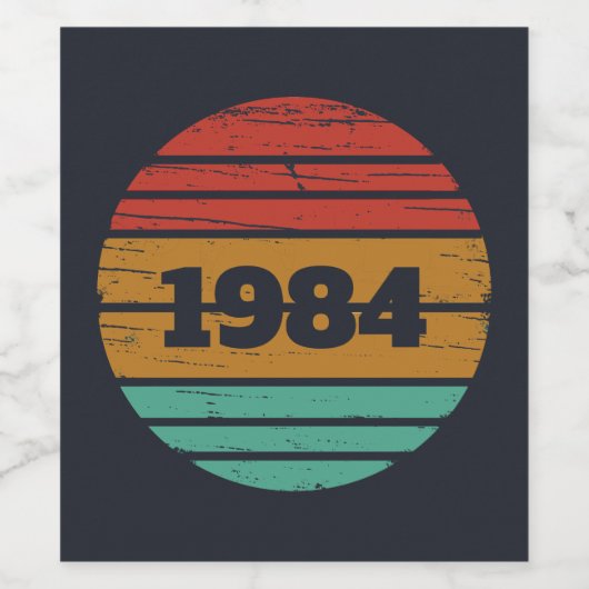 パーソナライズされた40周年ヴィンテージ40歳の誕生日パーティー ワインラベル (シングルラベル)