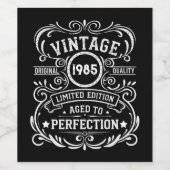 パーソナライズされた40周年ヴィンテージ40歳の誕生日パーティー ワインラベル (シングルラベル)