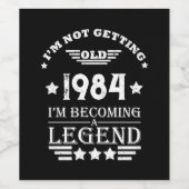 パーソナライズされた40周年ヴィンテージ40歳の誕生日パーティー ワインラベル (シングルラベル)