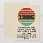 パーソナライズされた40周年ヴィンテージ40歳の誕生日パーティー 招待状 (正面/裏面)