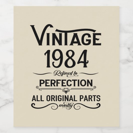 パーソナライズされた40歳のヴィンテージ40歳の誕生日パーティー ワインラベル (シングルラベル)