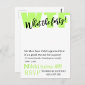 パーソナライズされた40歳の面白い誕生日おめでとう ポストカード (正面/裏面)