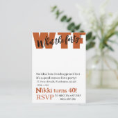 パーソナライズされた40歳の面白い誕生日 ポストカード (スタンド正面)