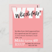 パーソナライズされた40歳の面白い誕生日 ポストカード (正面/裏面)