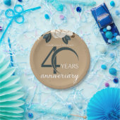パーソナライズされた40結婚周年素朴 ペーパープレート (パーティー)
