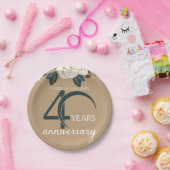 パーソナライズされた40結婚周年素朴 ペーパープレート (パーティー)