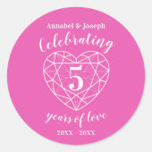 パーソナライズされた5周年ピンクトルマリン ラウンドシール (正面)