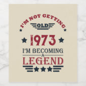 パーソナライズされた50ヴィンテージ50歳の誕生日パーティー ワインラベル (シングルラベル)