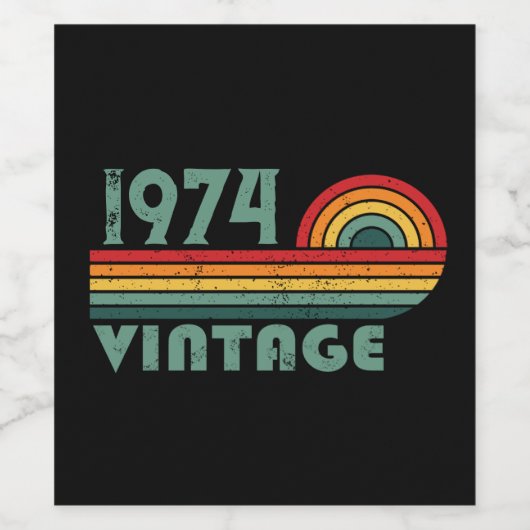 パーソナライズされた50ヴィンテージ50歳の誕生日パーティー ワインラベル (シングルラベル)