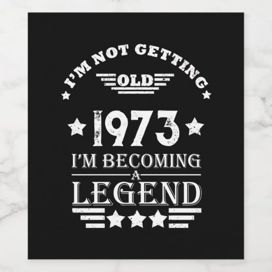 パーソナライズされた50ヴィンテージ50歳の誕生日パーティー ワインラベル (シングルラベル)