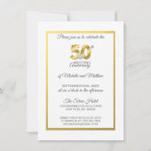 パーソナライズされた50周年ゴールド結婚記念日 招待状 (裏面)
