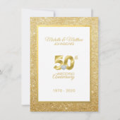 パーソナライズされた50周年ゴールド結婚記念日 招待状 (正面)