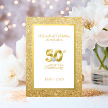 パーソナライズされた50周年ゴールド結婚記念日