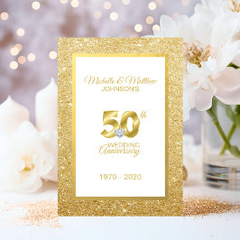 パーソナライズされた50周年ゴールド結婚記念日 招待状